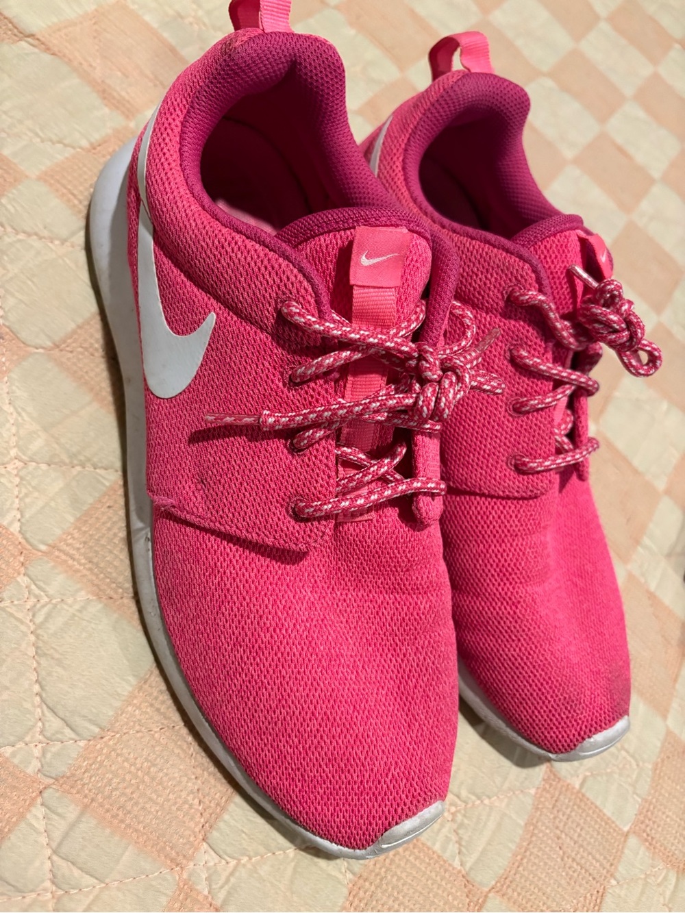 Nike Women's Hot Pink Athletic Sneakers with White Swoosh